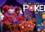 Jester character sitting at a table holding cards and poker chips in the game This Ain’t Even Poker, Ya Joker